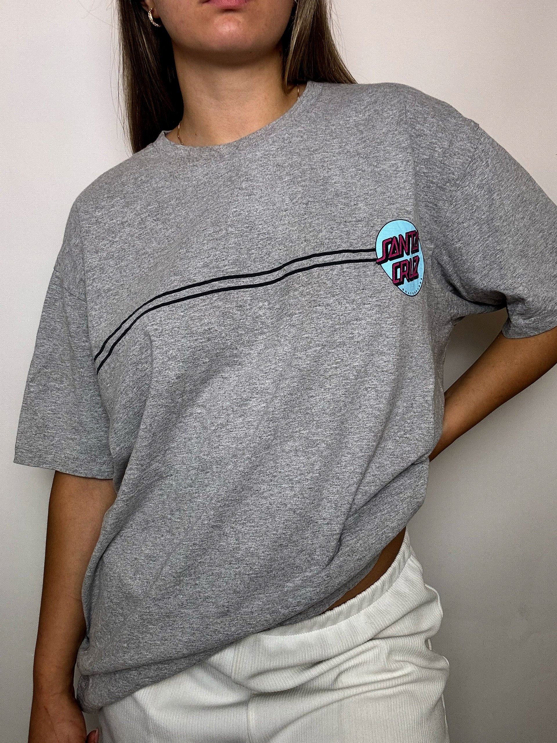 Vintage SANTA CRUZ gray T-shirt XL