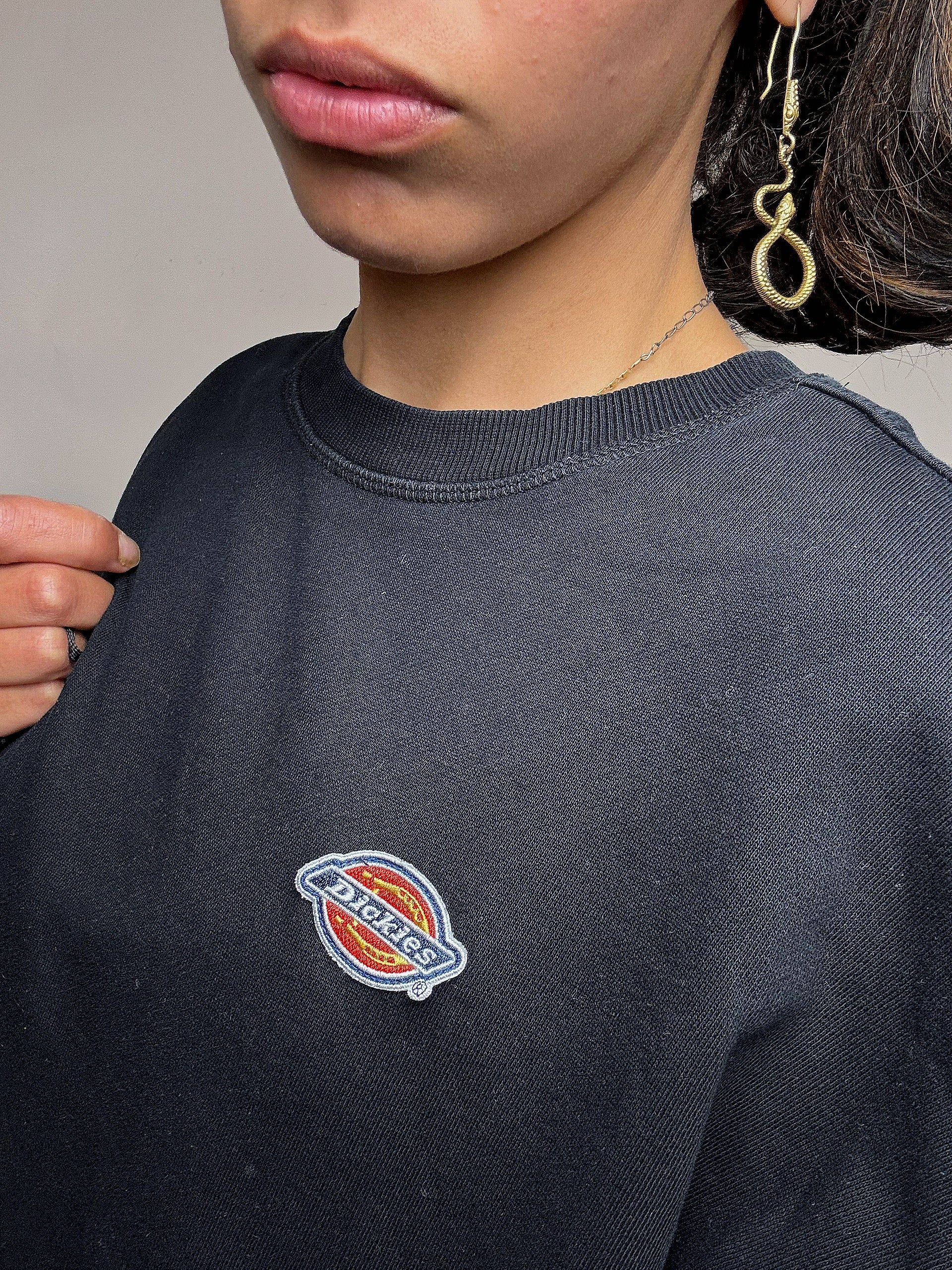 Beiges Sweatshirt mit Rundhalsausschnitt im Vintage-Stil