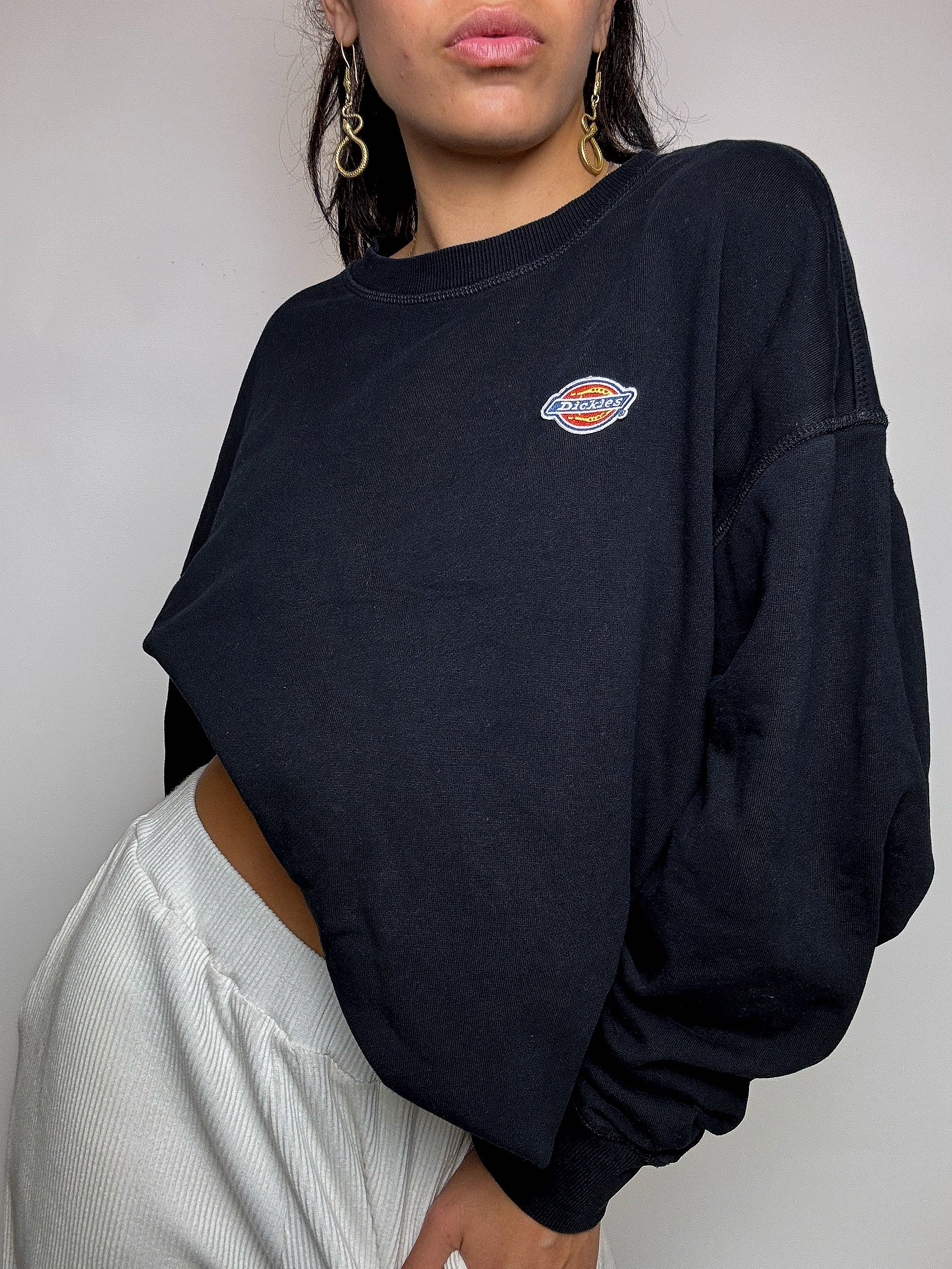 Beiges Sweatshirt mit Rundhalsausschnitt im Vintage-Stil
