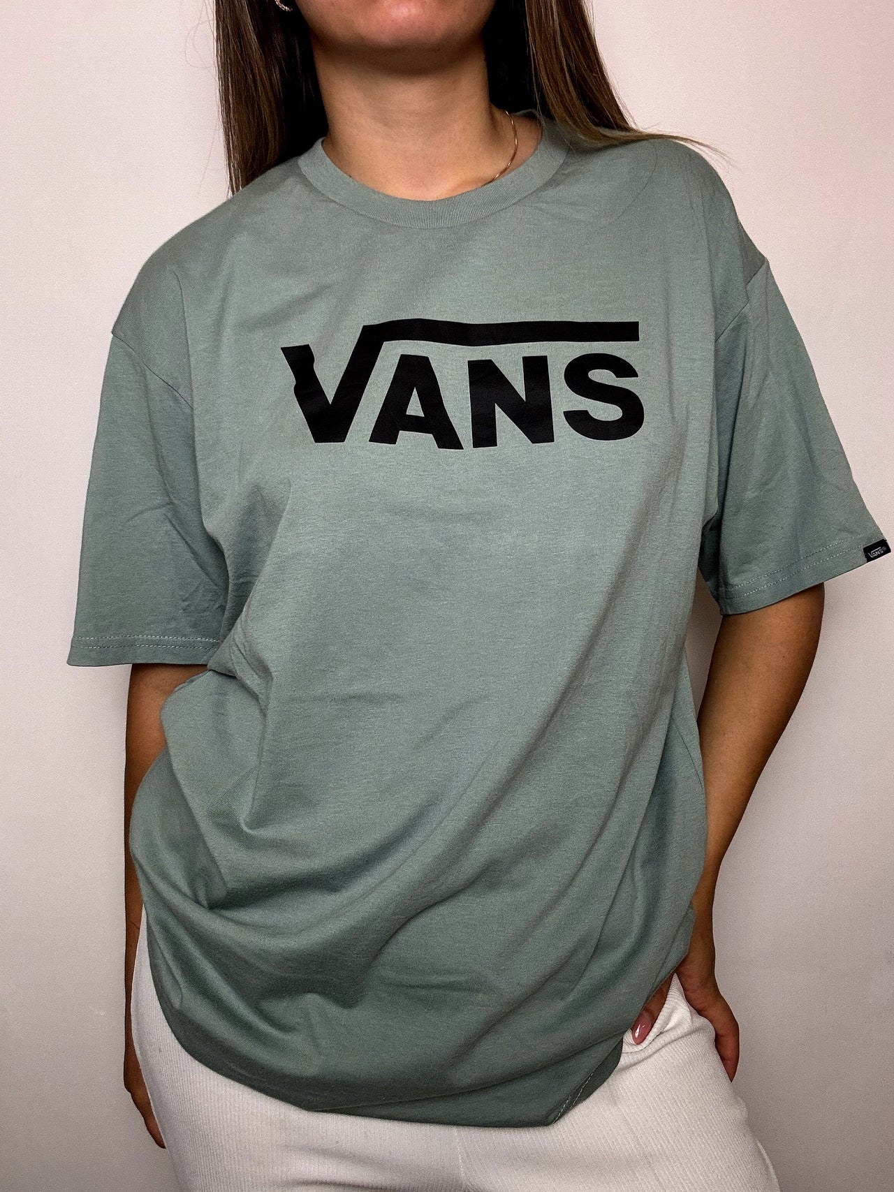 Tee shirt vert d'eau VANS L vintage