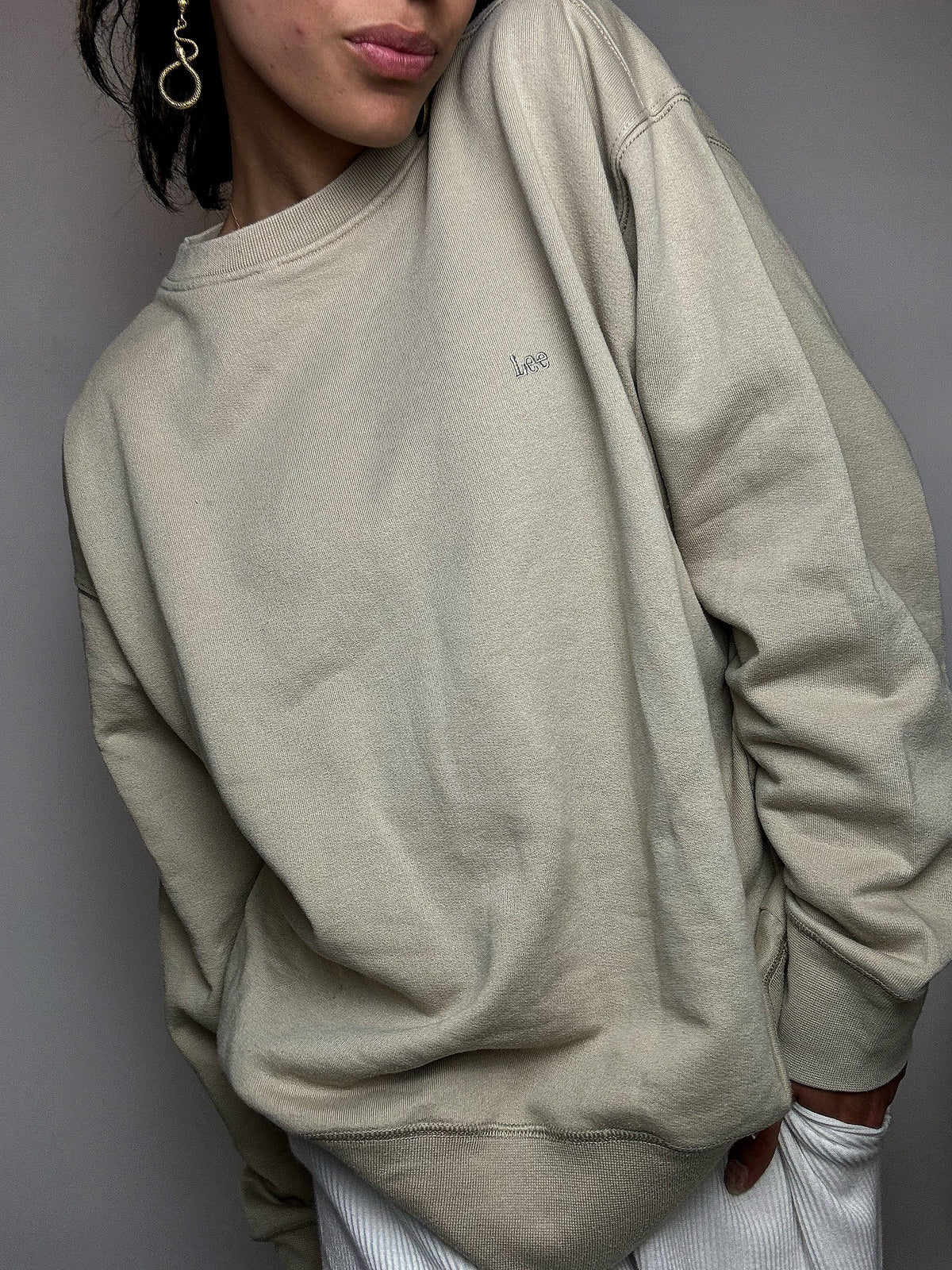 Sweat col rond beige LEE COOPER M vintage