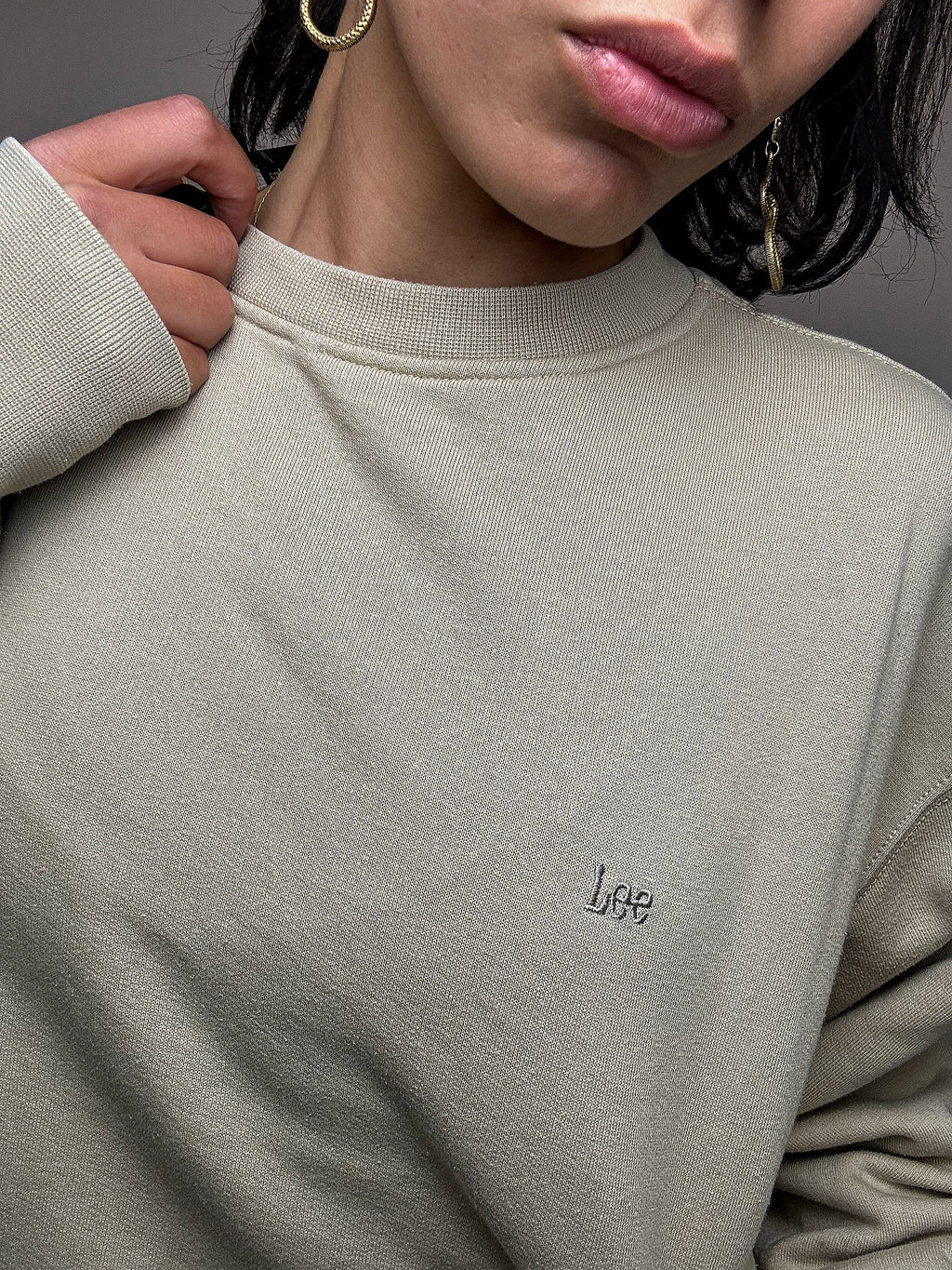Sweat col rond beige LEE COOPER M vintage