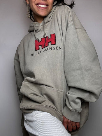 Sweat à capuche kaki HELLY HANSEN L vintage