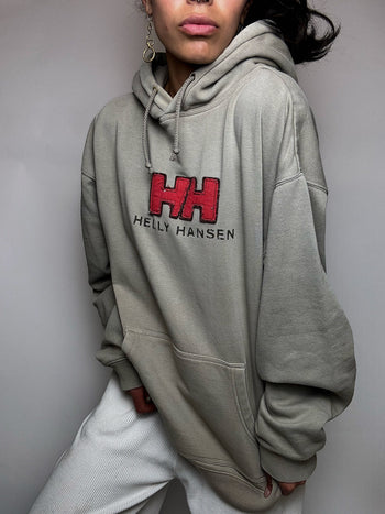 Sweat à capuche kaki HELLY HANSEN L vintage