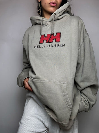 Sweat à capuche kaki HELLY HANSEN L vintage