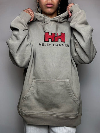 Sweat à capuche kaki HELLY HANSEN L vintage
