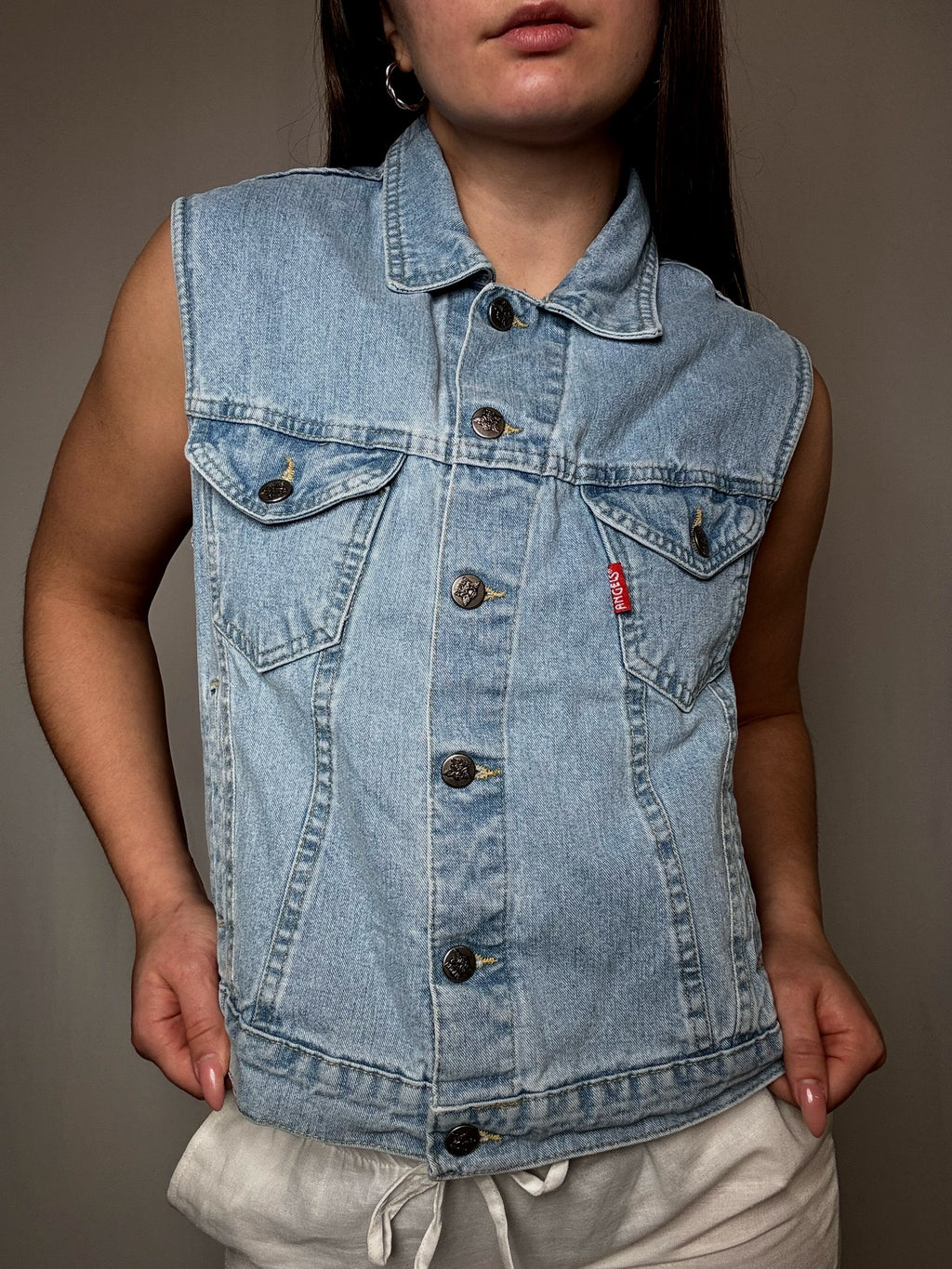 Gilet en denim clair M vintage