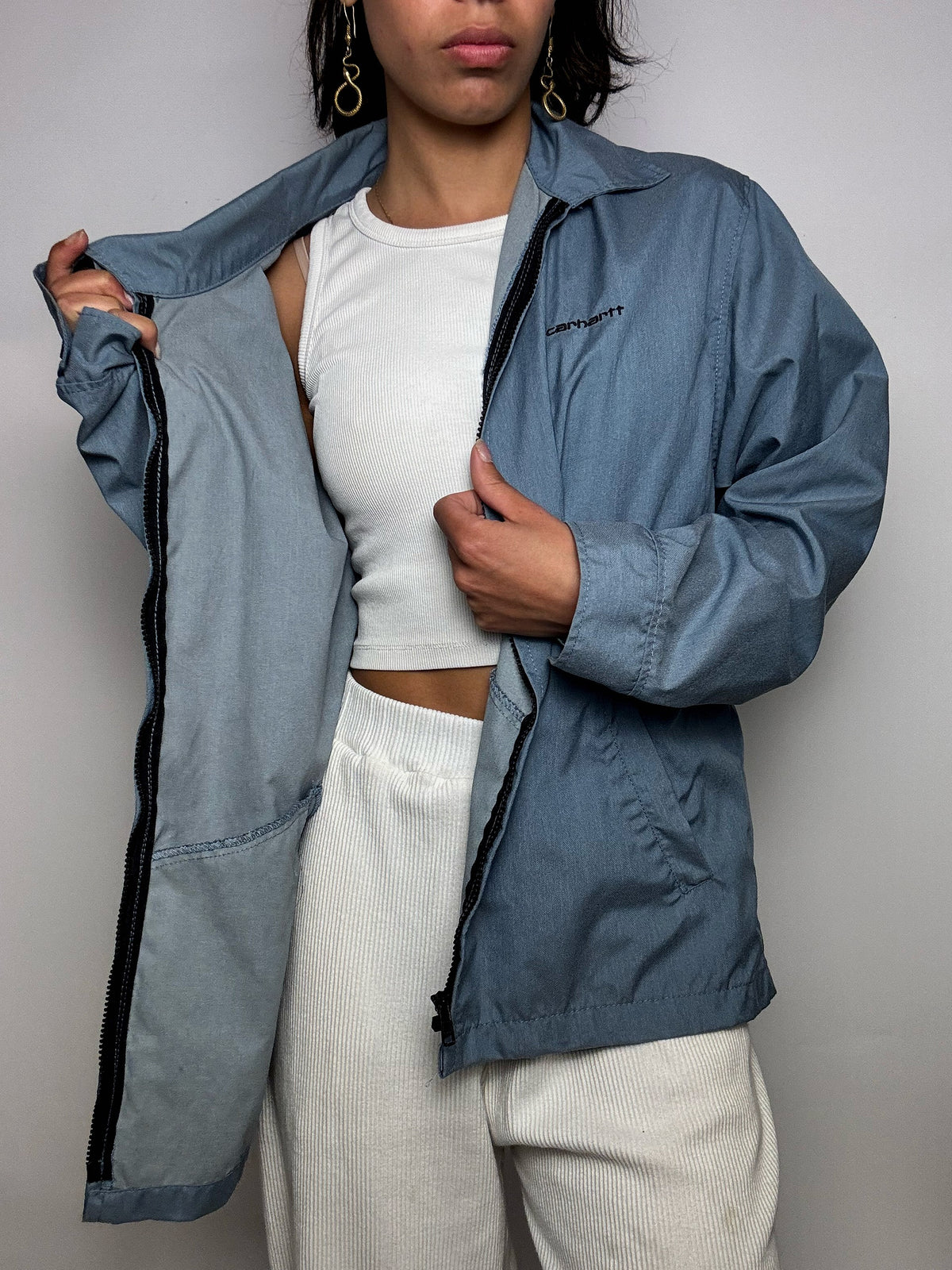 Veste en nylon bleue CARHARTT L vintage