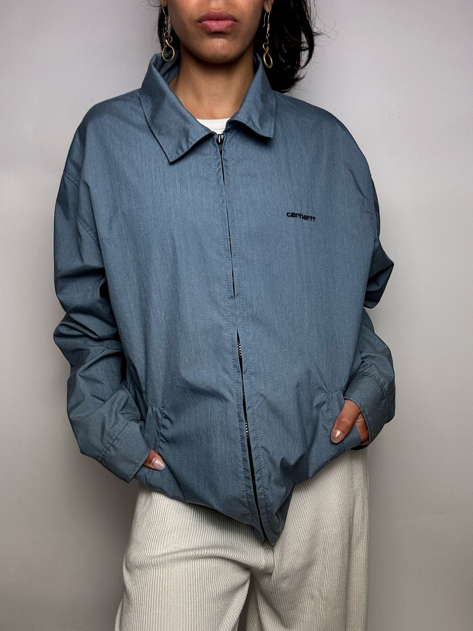 Veste en nylon bleue CARHARTT L vintage