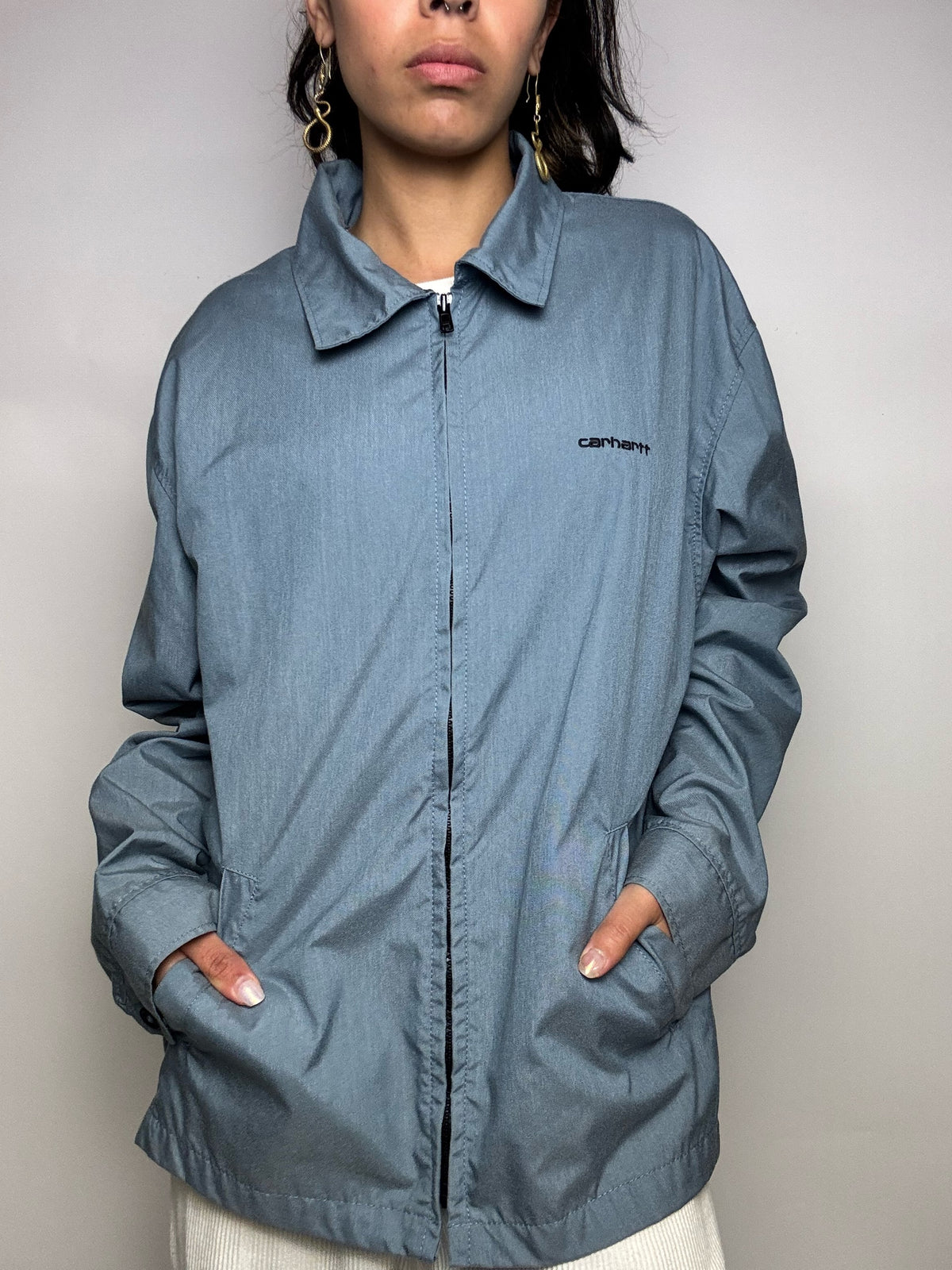 Veste en nylon bleue CARHARTT L vintage
