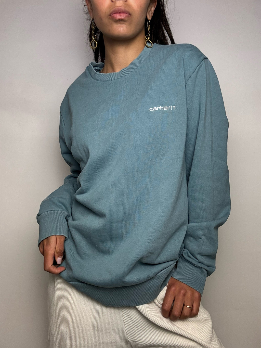 Sweat col rond bleu CARHARTT M vintage