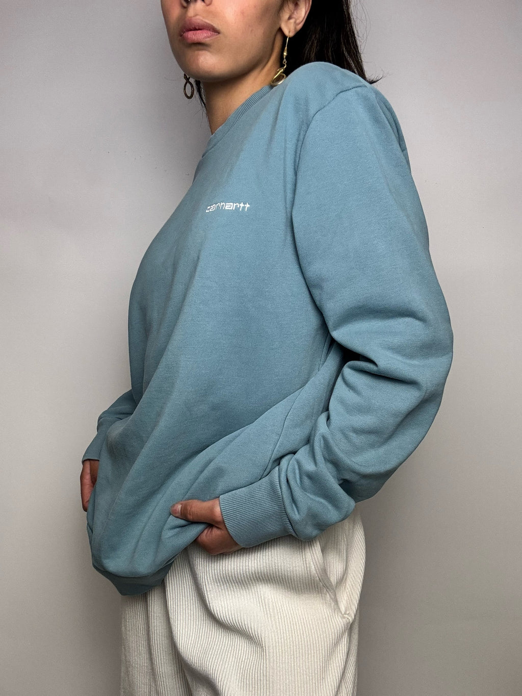 Sweat col rond bleu CARHARTT M vintage