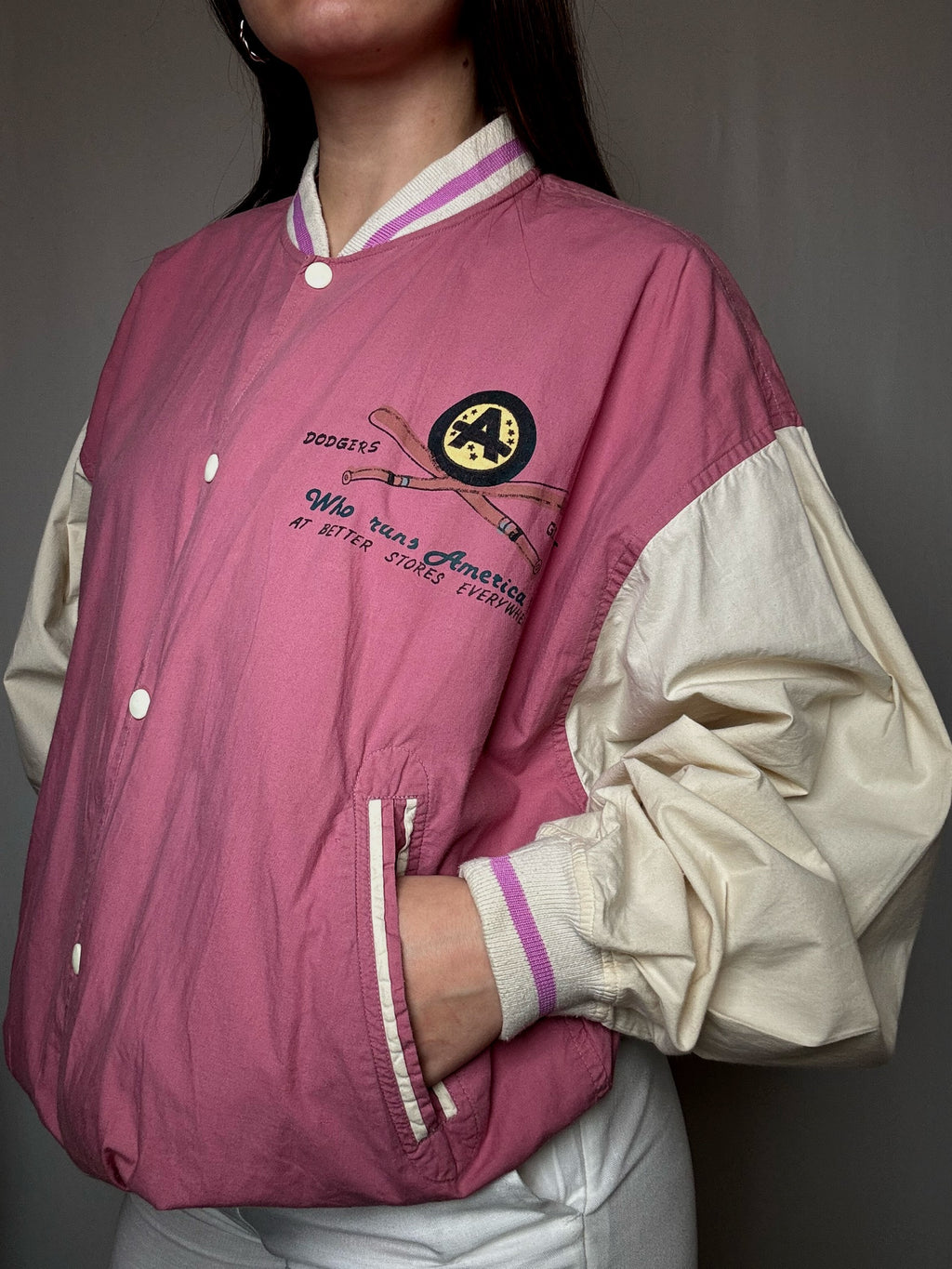 Bomber varsity rose L vintage