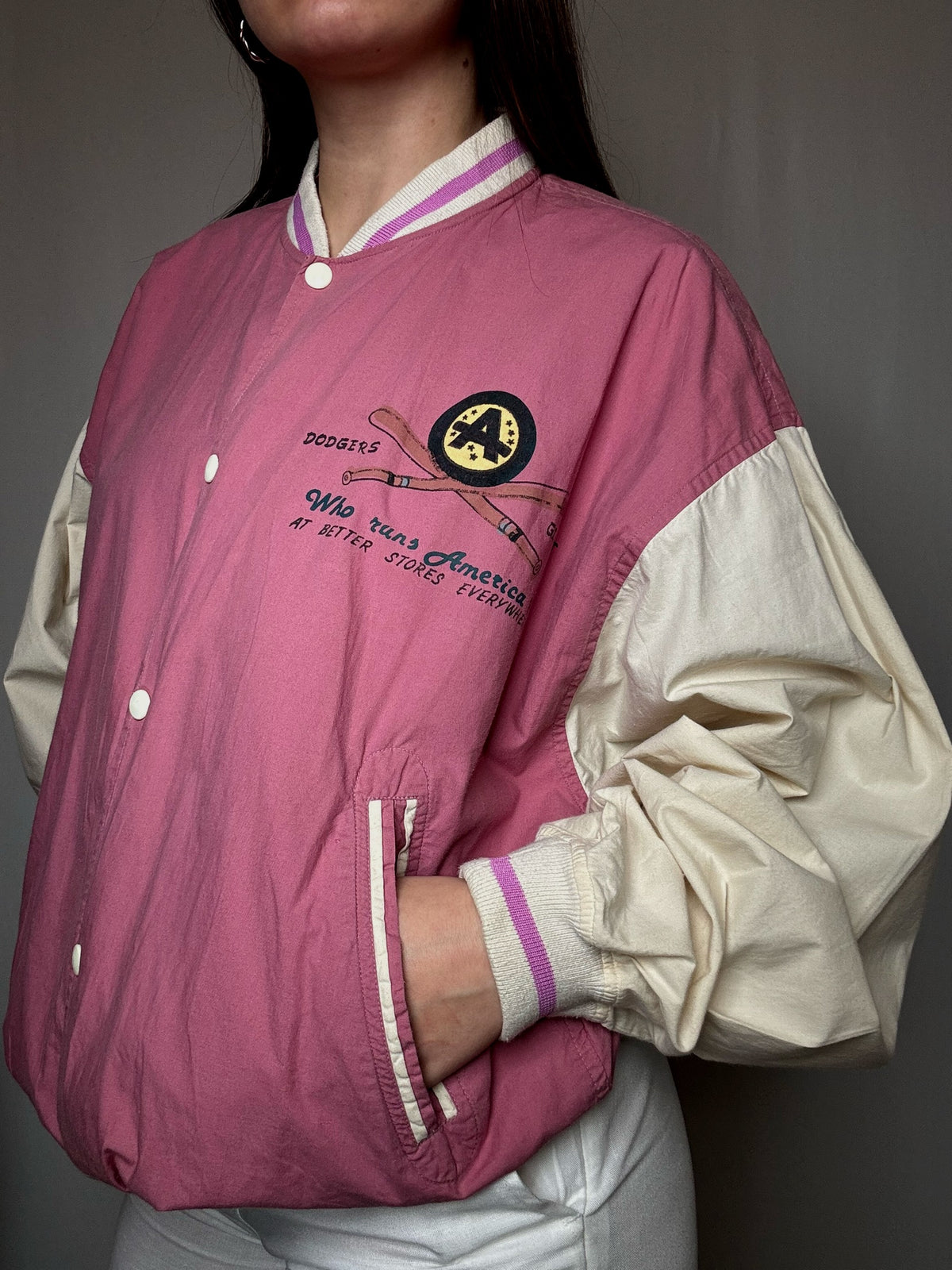 Bomber varsity rose L vintage
