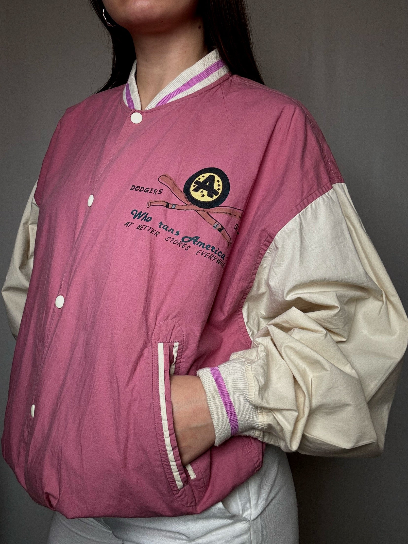 Bomber varsity rose L vintage