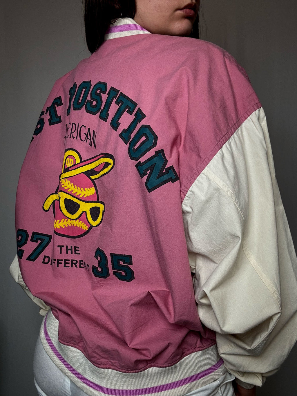 Bomber varsity rose L vintage