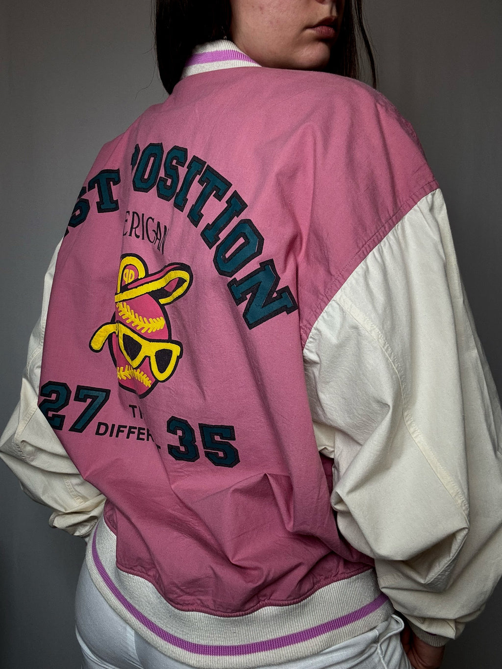Bomber varsity rose L vintage