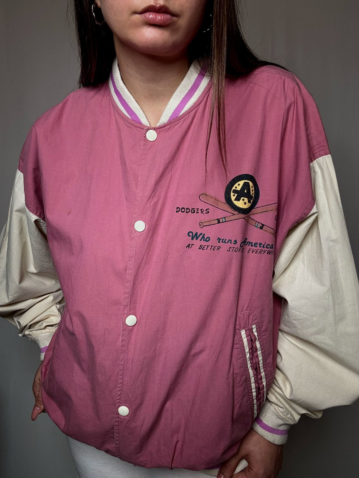 Bomber varsity rose L vintage