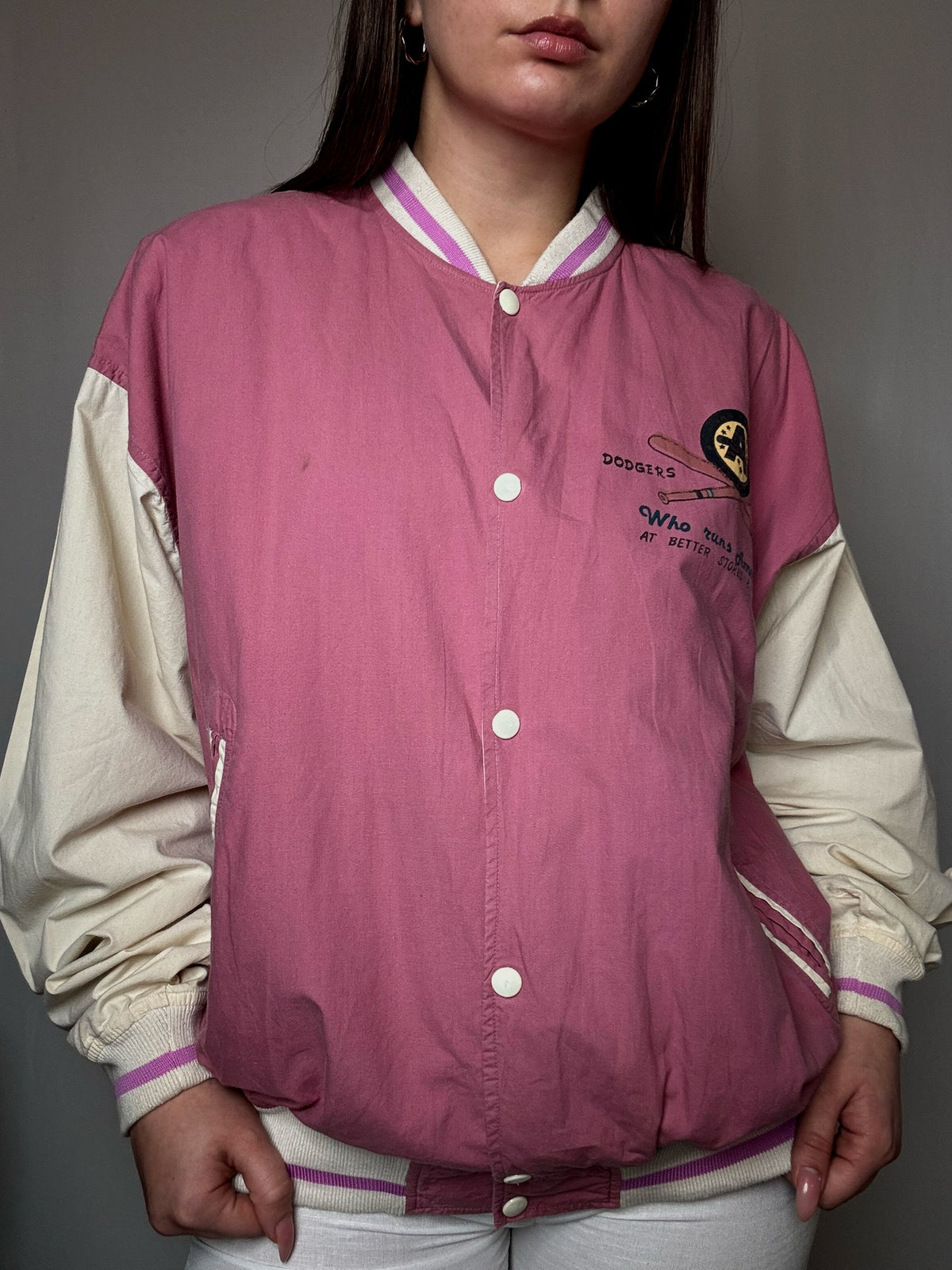 Bomber varsity rose L vintage