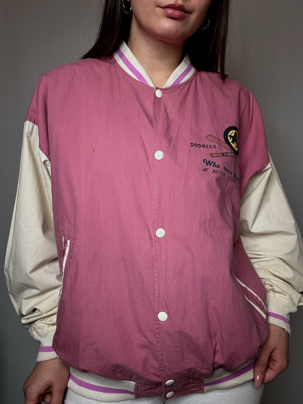 Bomber varsity rose L vintage