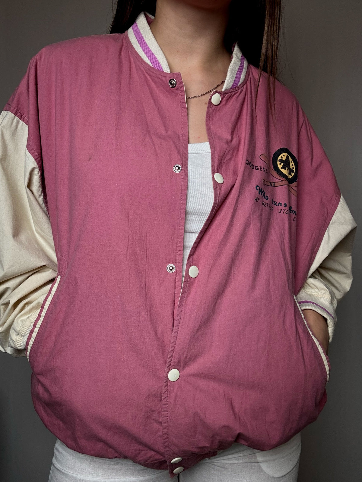 Bomber varsity rose L vintage