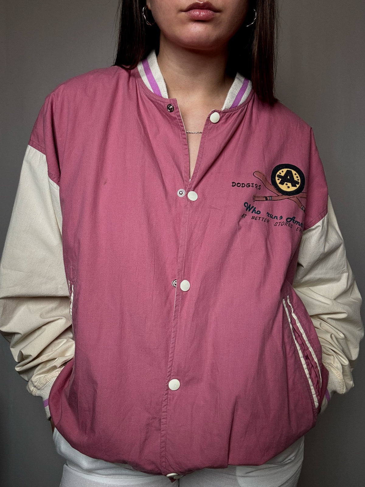 Bomber varsity rose L vintage