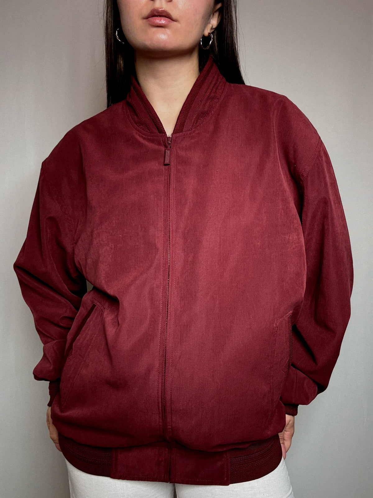 Bomber léger bordeaux XL vintage