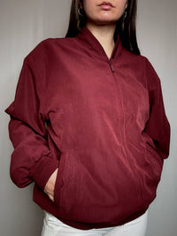 Leichte weinrote Bomberjacke XL Vintage