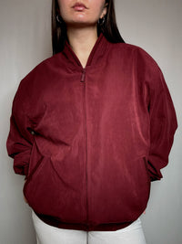 Leichte weinrote Bomberjacke XL Vintage