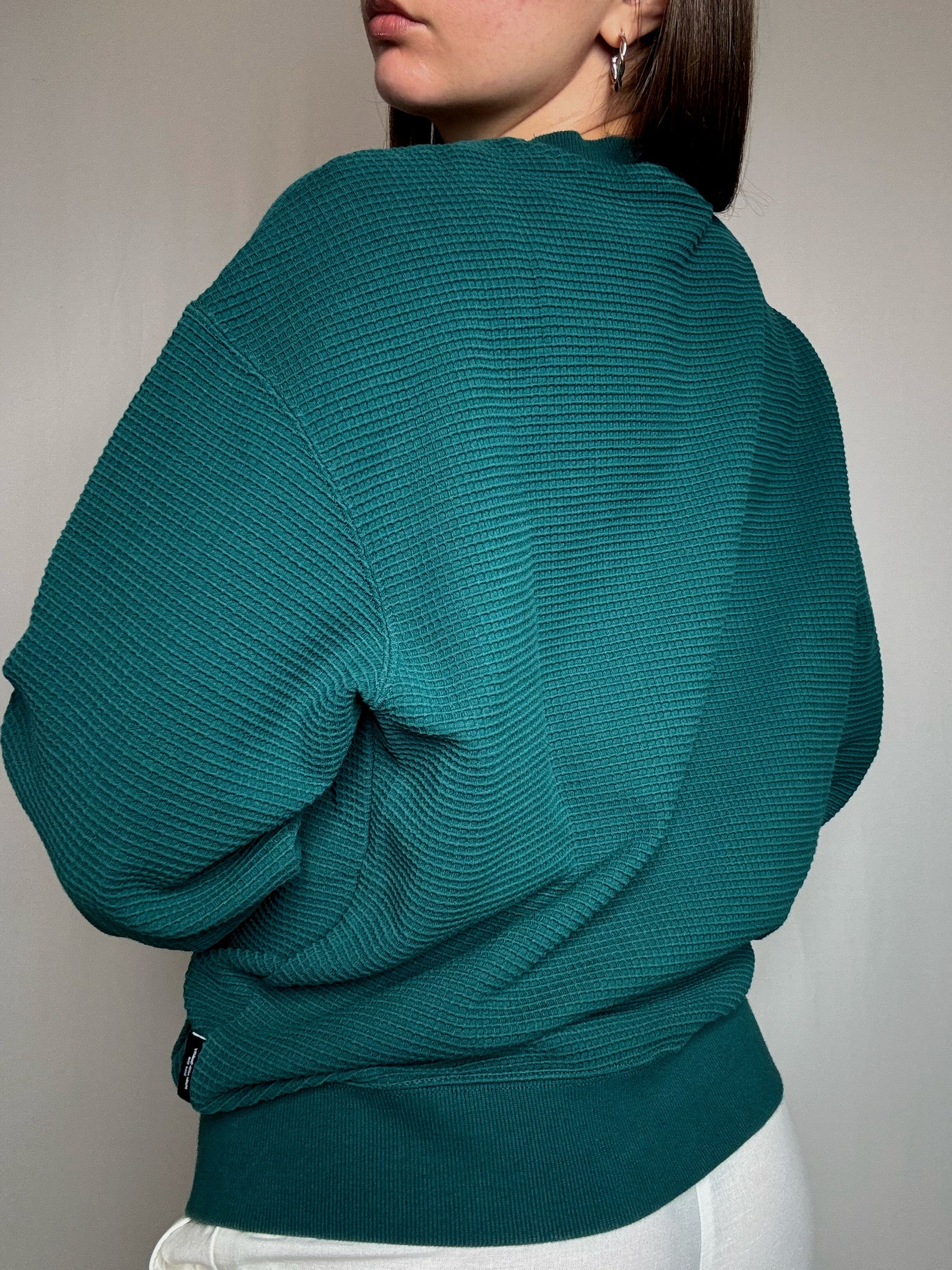 Sweat gaufré vert canard Puma M vintage