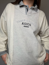 Vintage beige Asics L polo sweatshirt