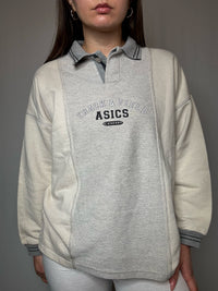 Vintage beige Asics L polo sweatshirt
