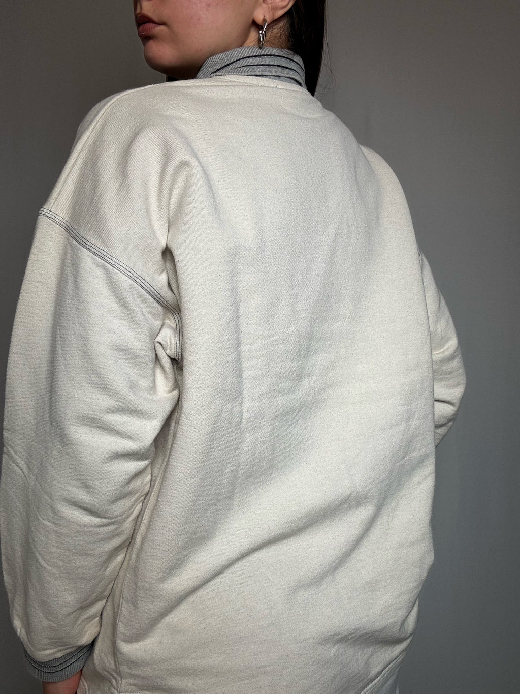 Vintage beige Asics L polo sweatshirt