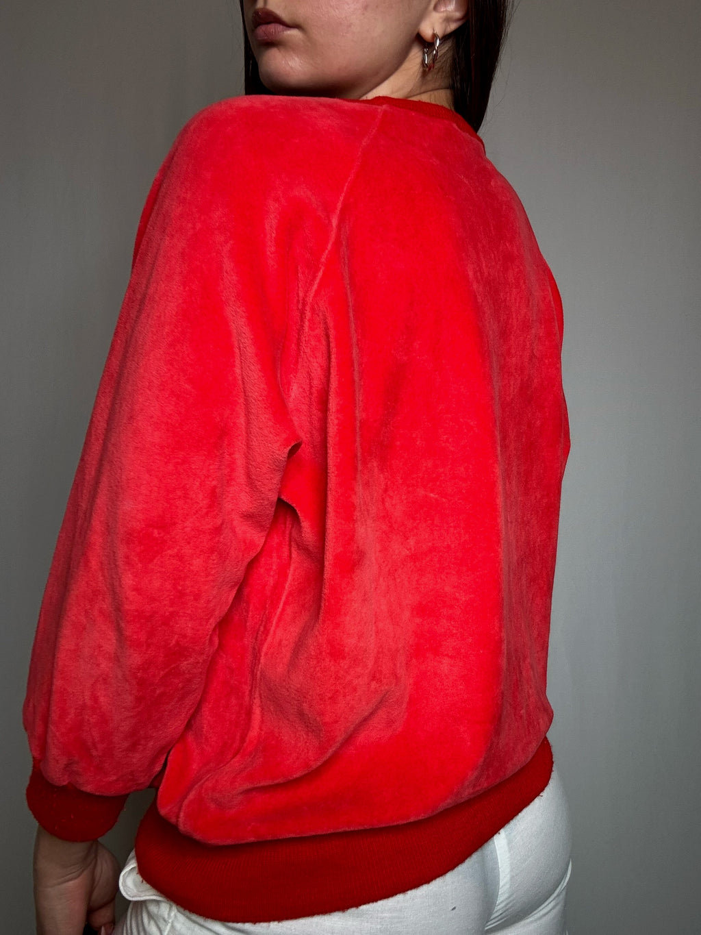 Sweat velvet Carreira rouge L vintage