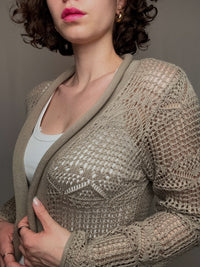 beiger Häkelcardigan M Vintage