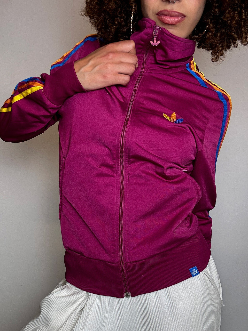 ADIDAS M/L Vintage Rote Sportjacke