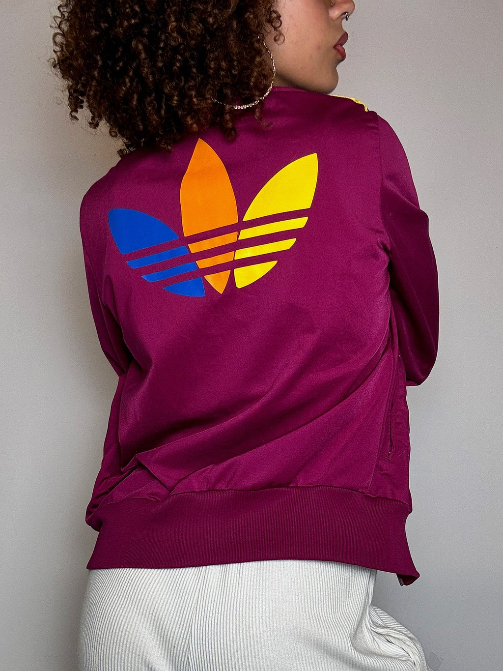 ADIDAS M/L Vintage Rote Sportjacke