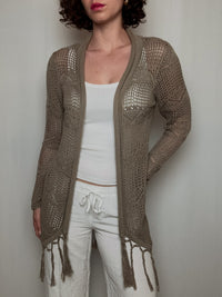 beiger Häkelcardigan M Vintage