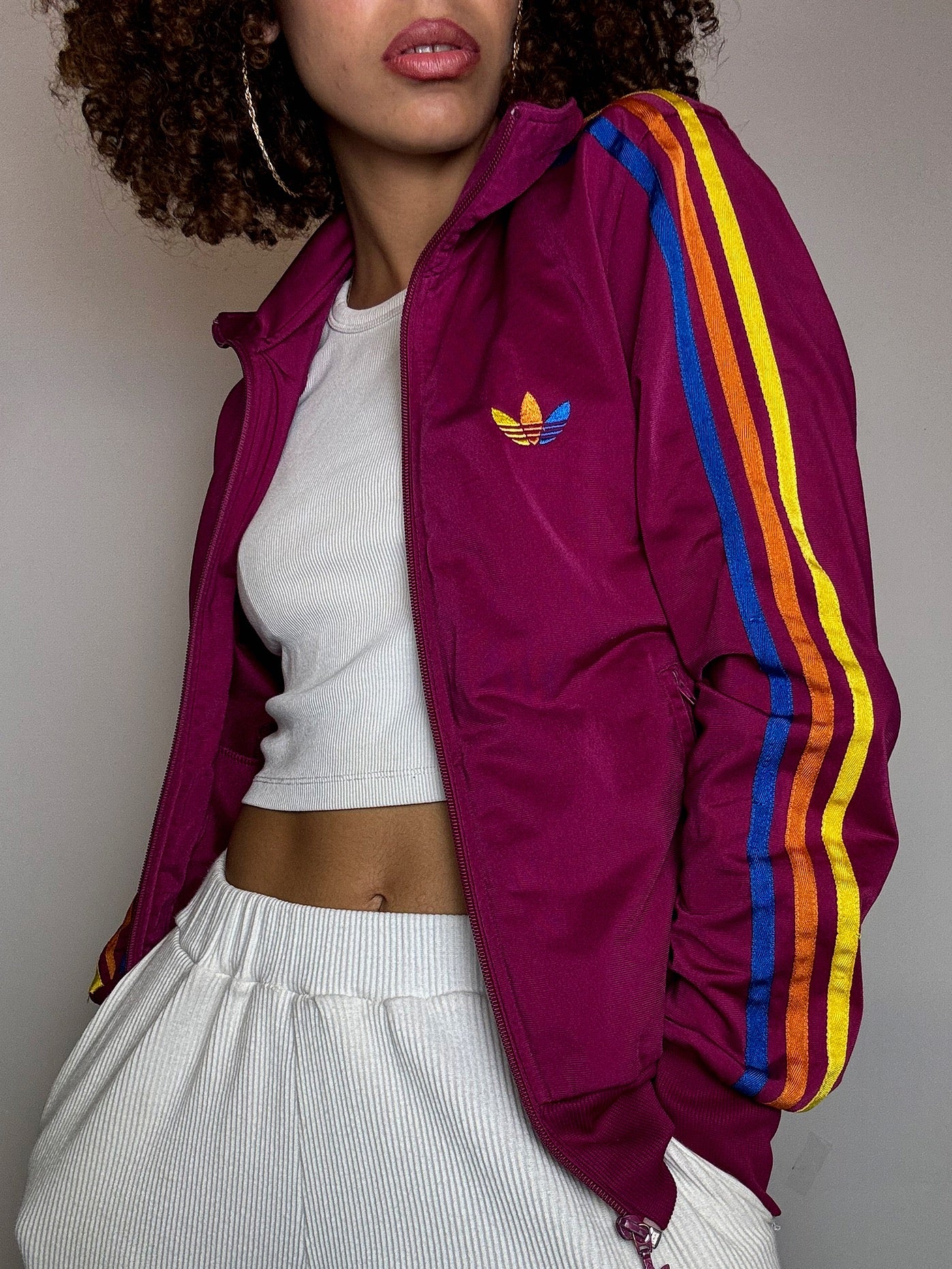 ADIDAS M/L Vintage Rote Sportjacke