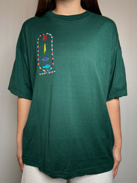 Tshirt brodé vert XL vintage