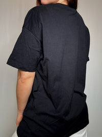 Schwarzes bedrucktes Vintage T-Shirt Leonardo L