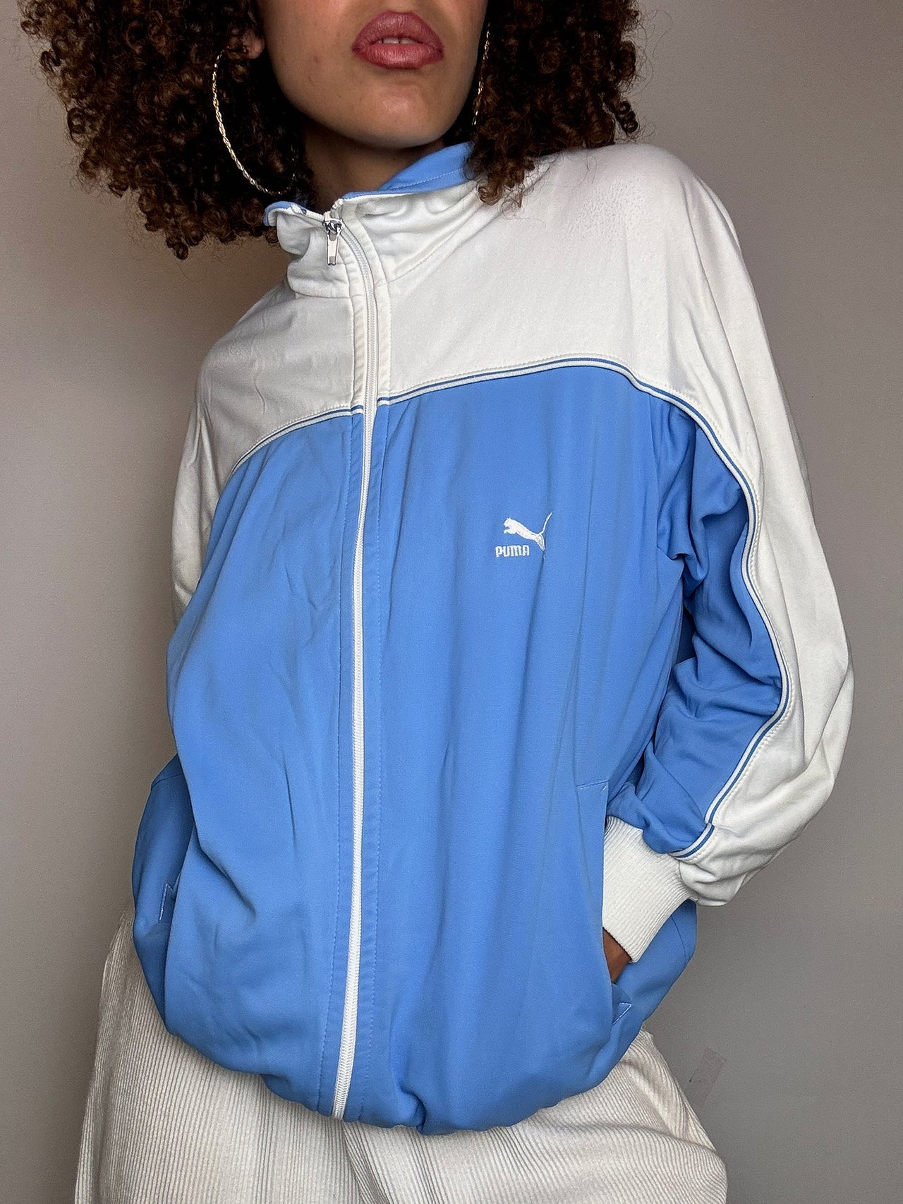 ADIDAS L Vintage schwarze Sportjacke