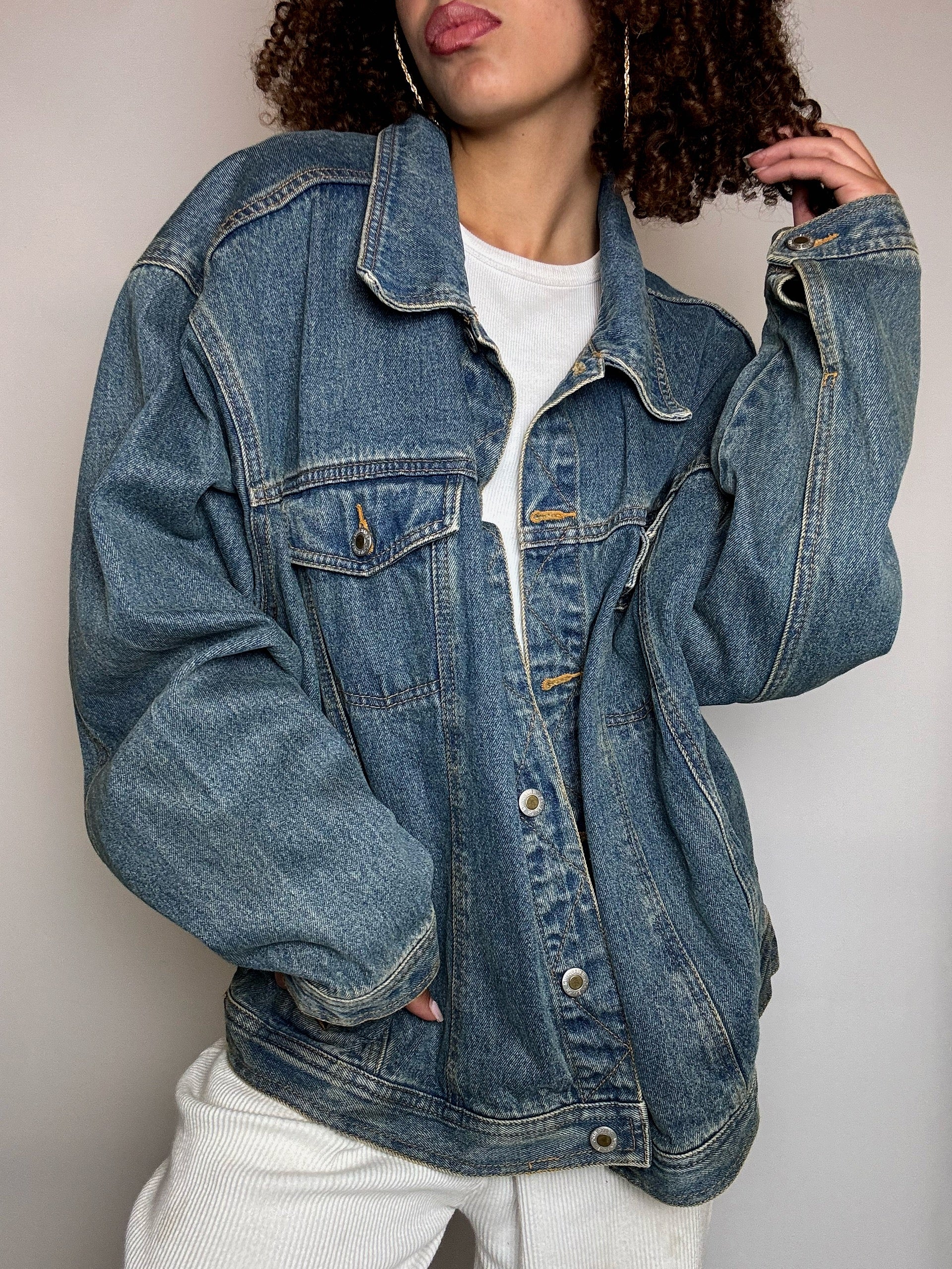 Veste en denim bleu XXL vintage