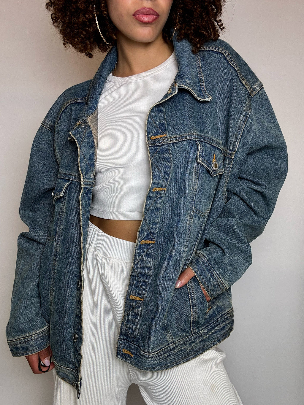 Veste en denim bleu XXL vintage