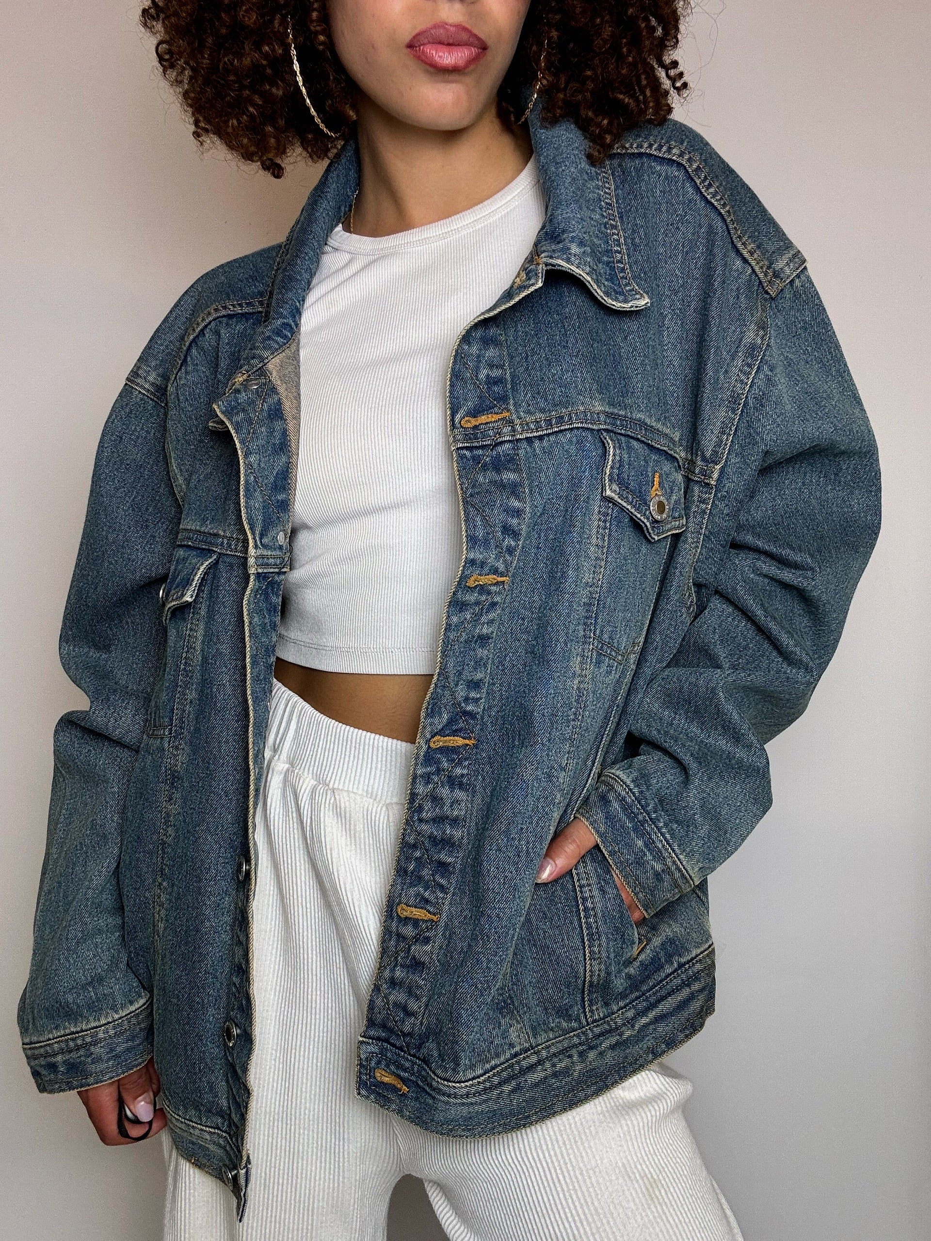 Veste en denim bleu XXL vintage