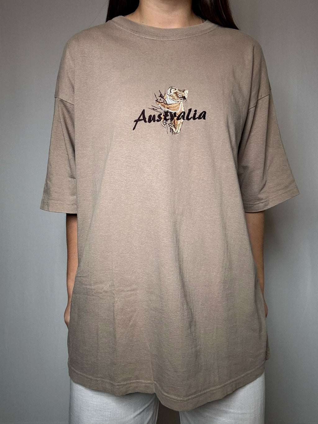 Tshirt beige brodé XL vintage