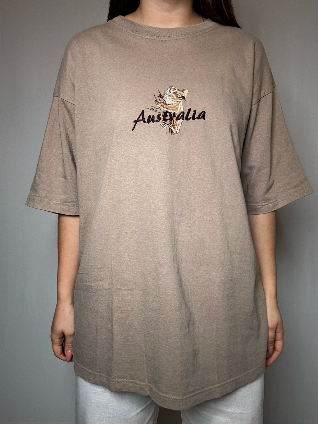 Tshirt beige brodé XL vintage