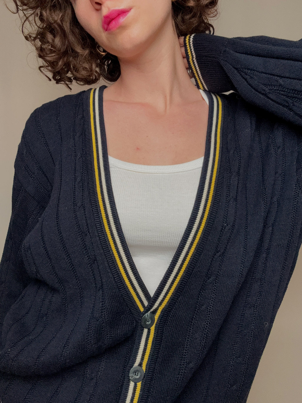 cardigan cricket marine L vintage