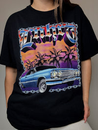 Vintage schwarzes Racing-T-Shirt XL