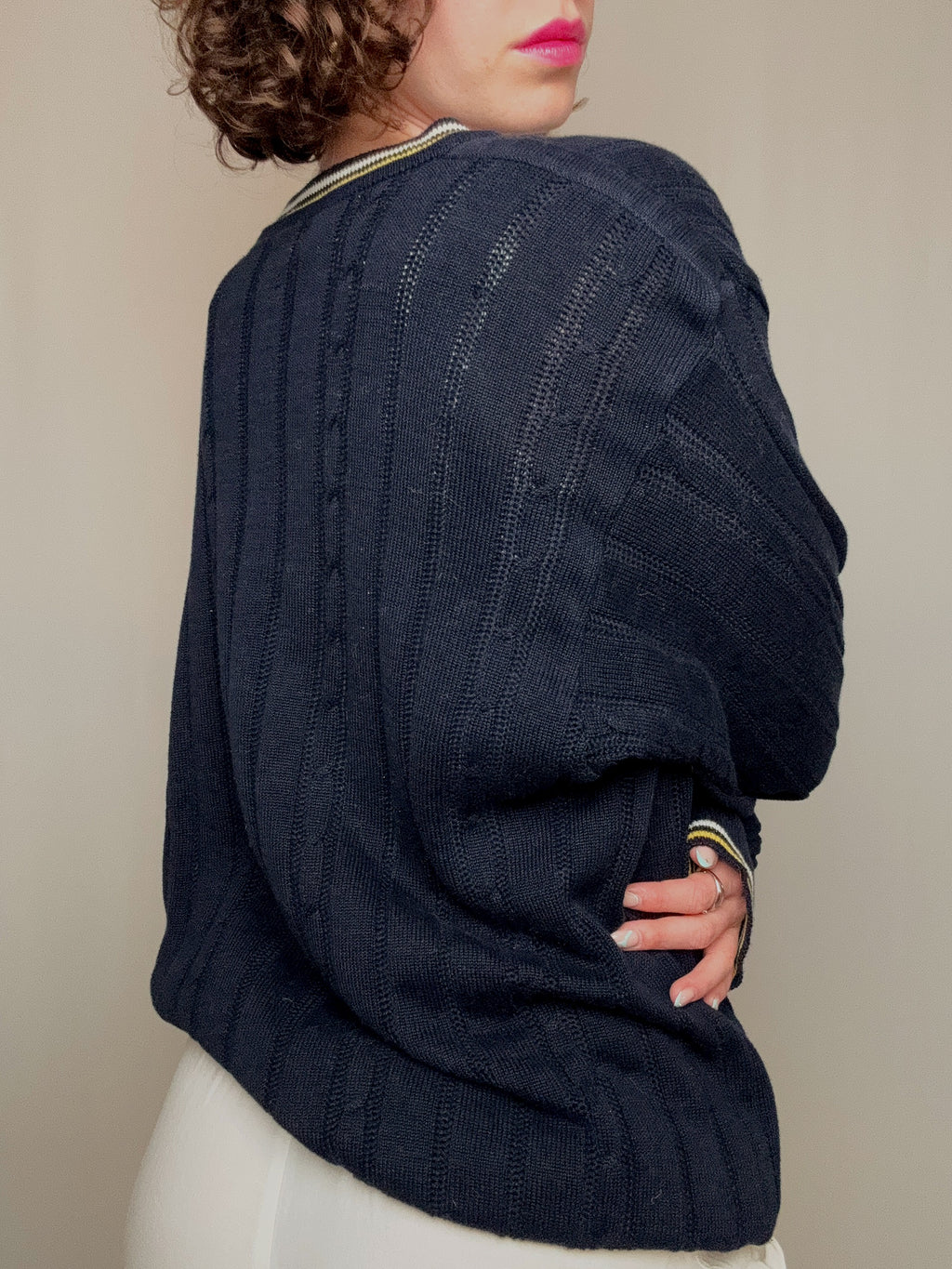 cardigan cricket marine L vintage
